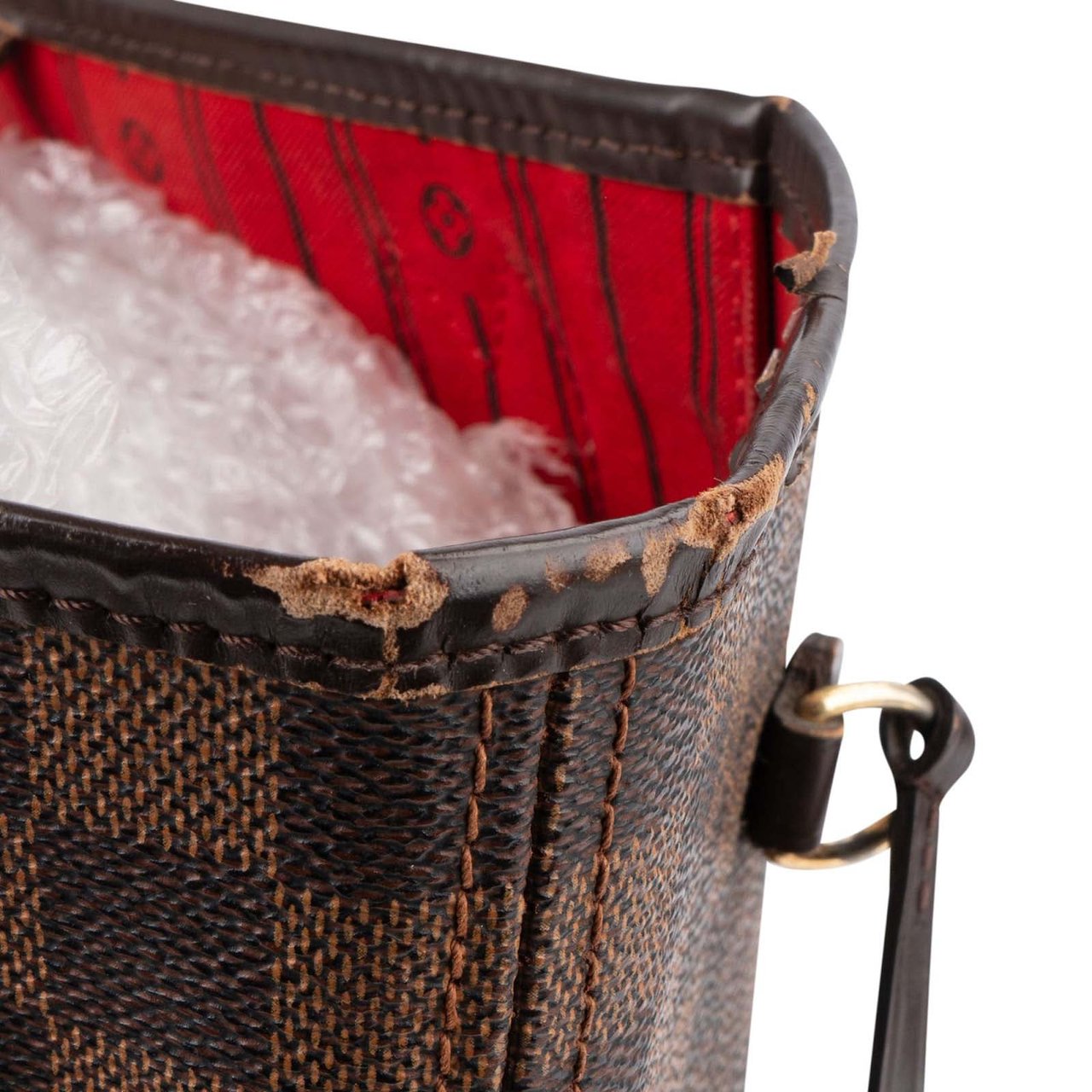 Louis Vuitton Monogram Damier Ebene Neverfull MM Shoulder Bag Bruin