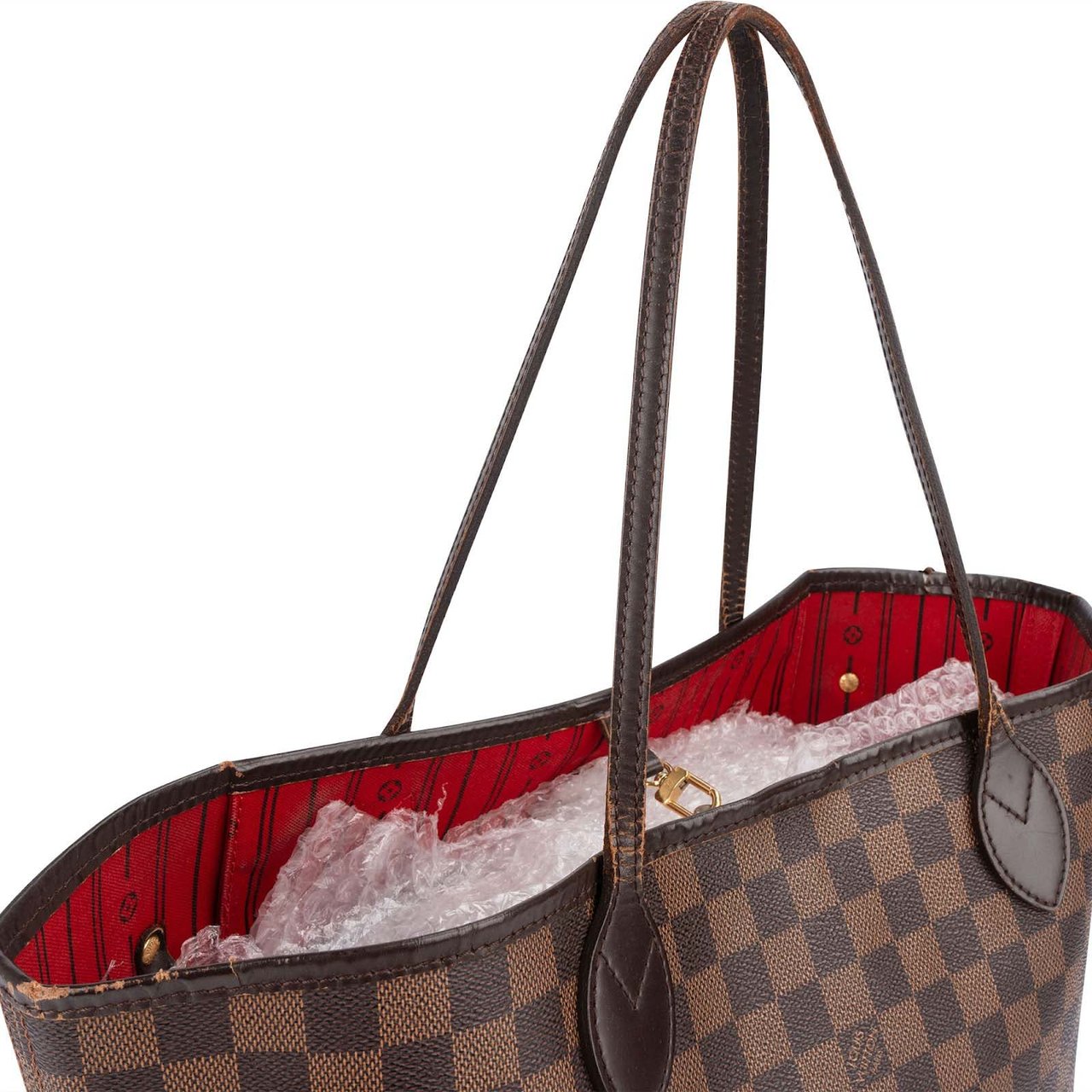 Louis Vuitton Monogram Damier Ebene Neverfull MM Shoulder Bag Bruin