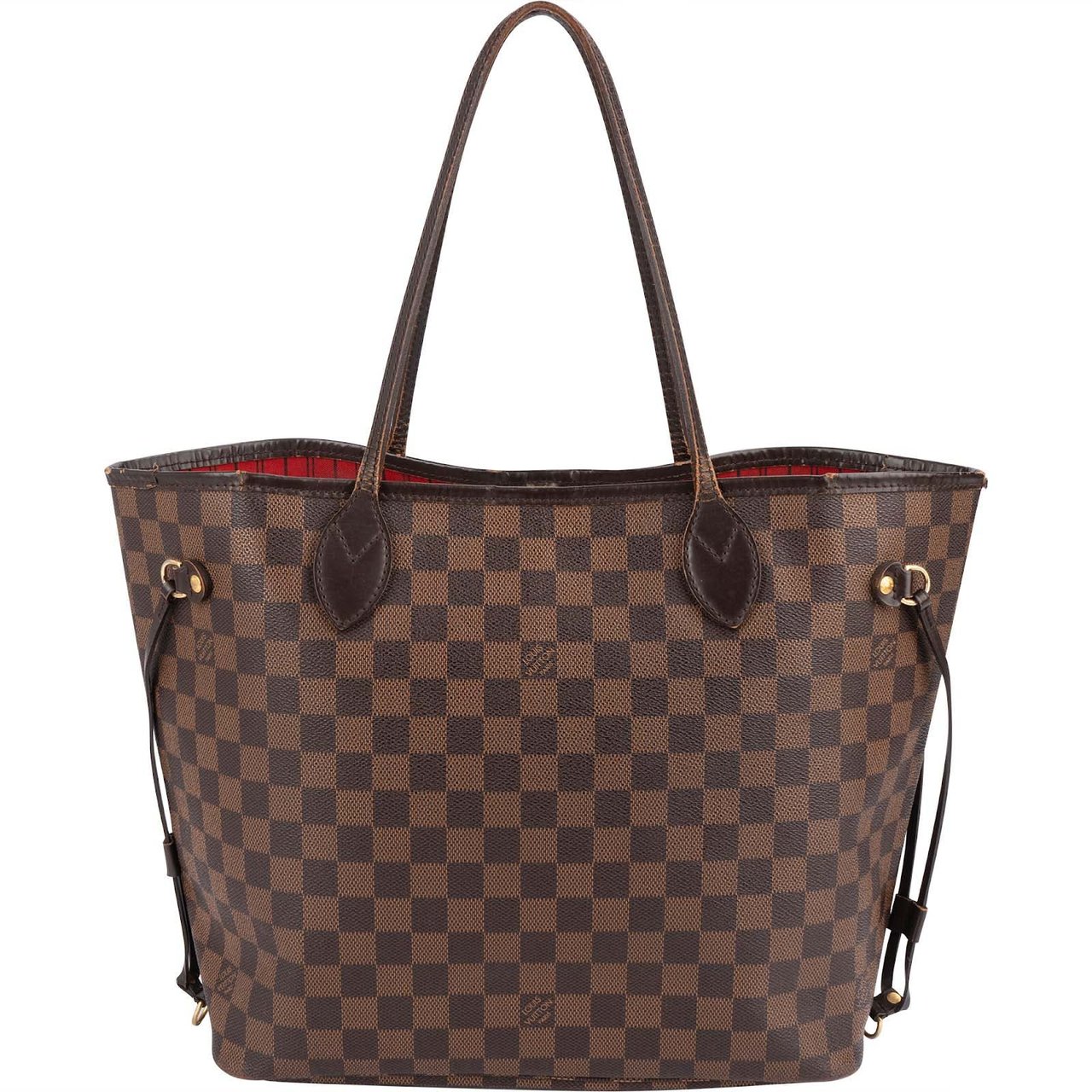 Louis Vuitton Monogram Damier Ebene Neverfull MM Shoulder Bag Bruin