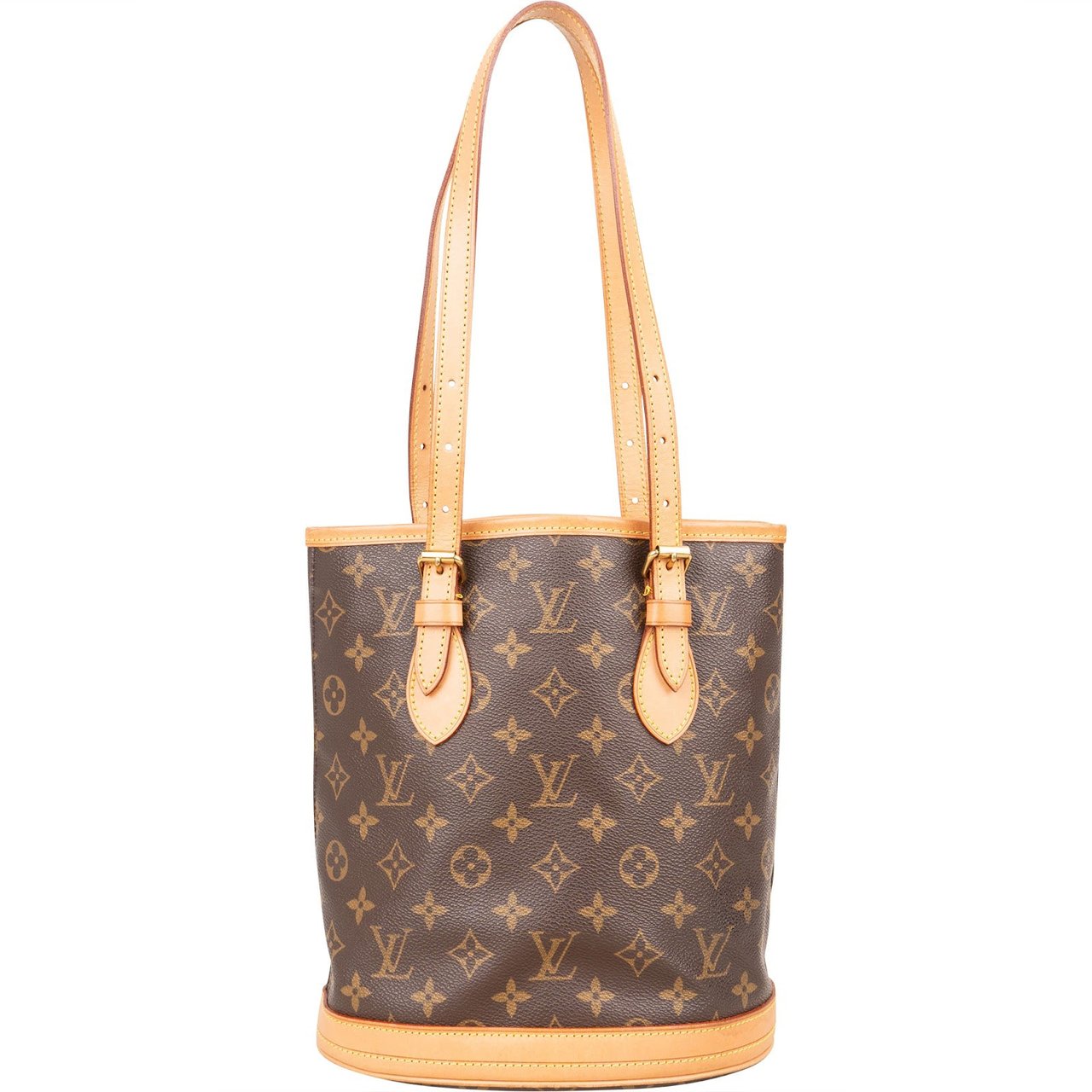 Louis Vuitton Monogram Canvas Bucket PM Shoulder Bag Bruin