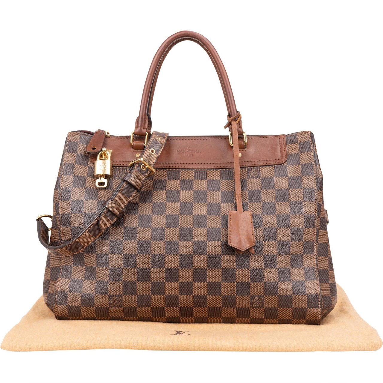 Louis Vuitton Monogram Damier Ebene Greenwich PM Handbag Bruin