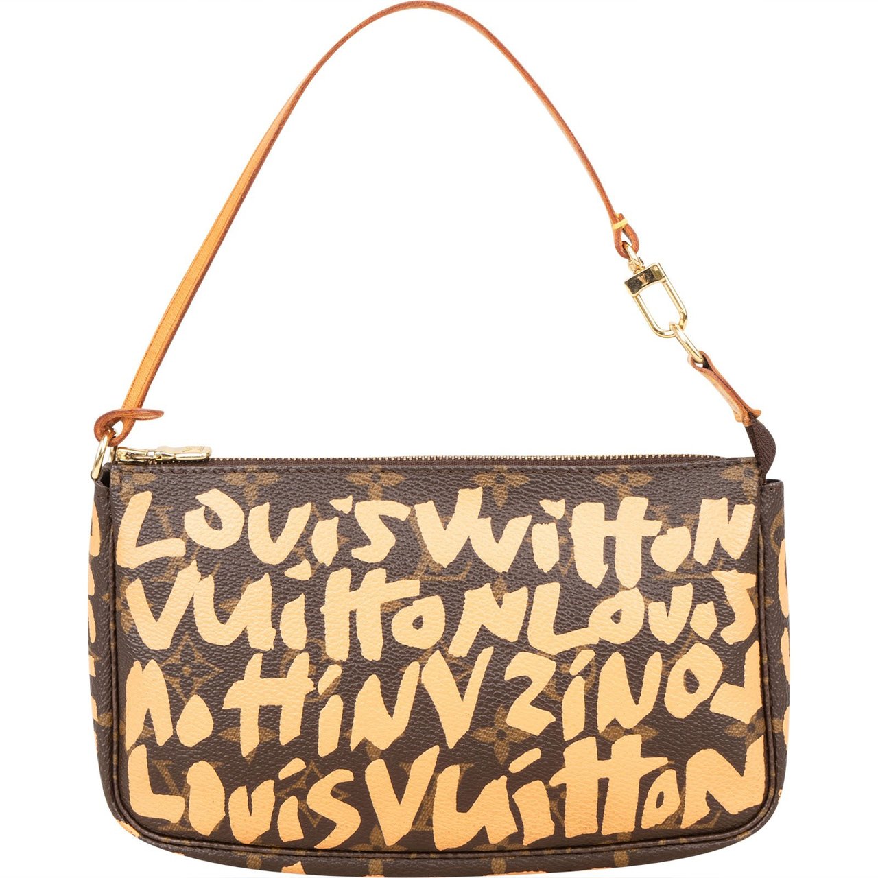 Louis Vuitton Limited Monogram Graffiti Pochette Accessoires Handbag Bruin