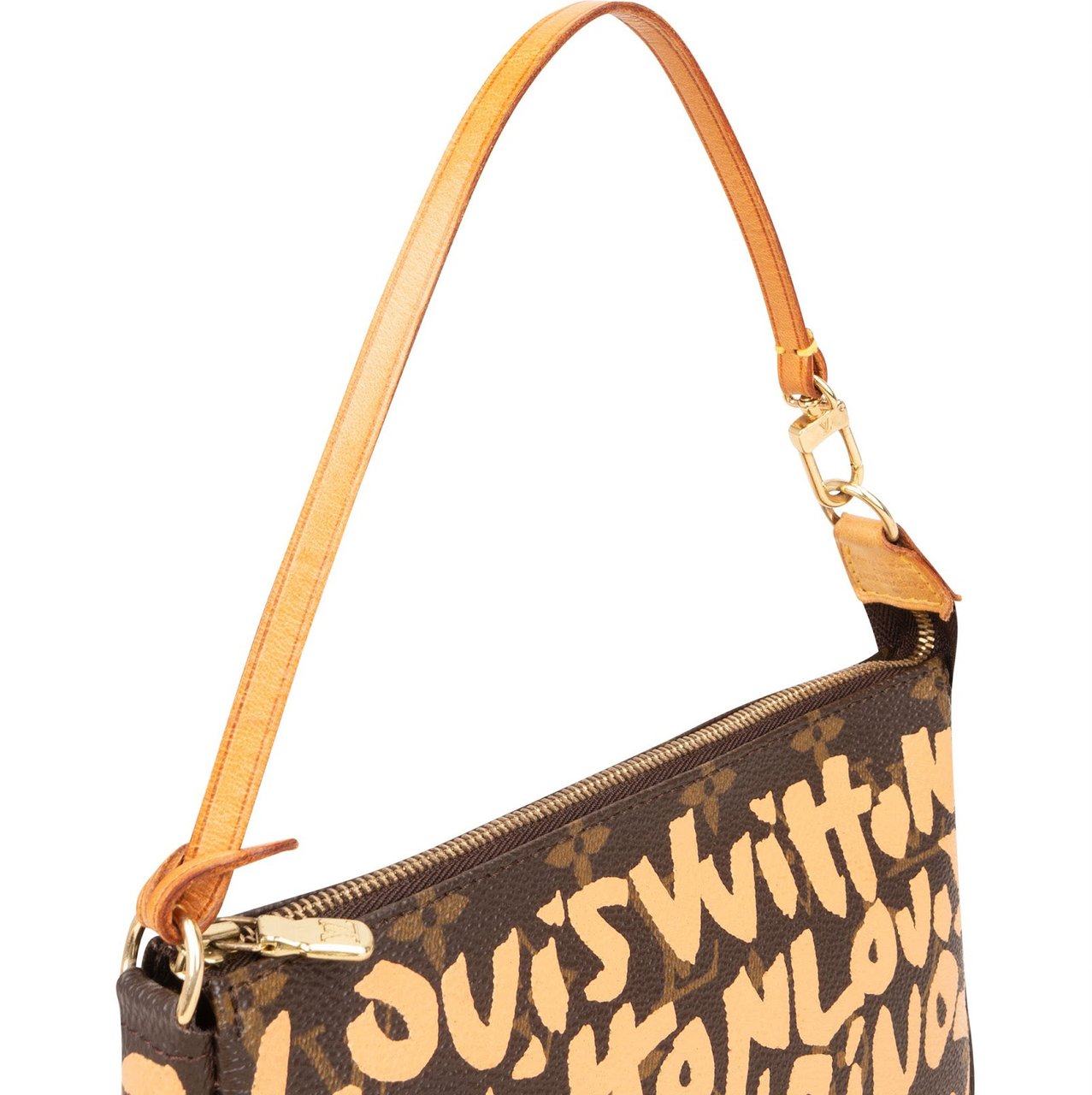 Louis Vuitton Limited Monogram Graffiti Pochette Accessoires Handbag Bruin