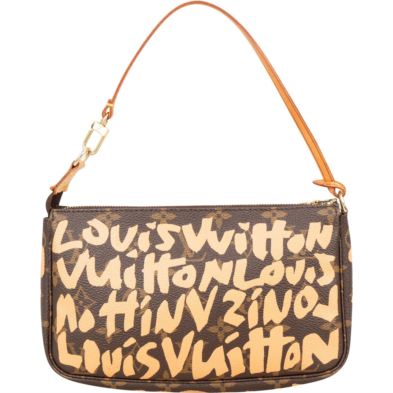 Louis Vuitton Limited Monogram Graffiti Pochette Accessoires Handbag Bruin