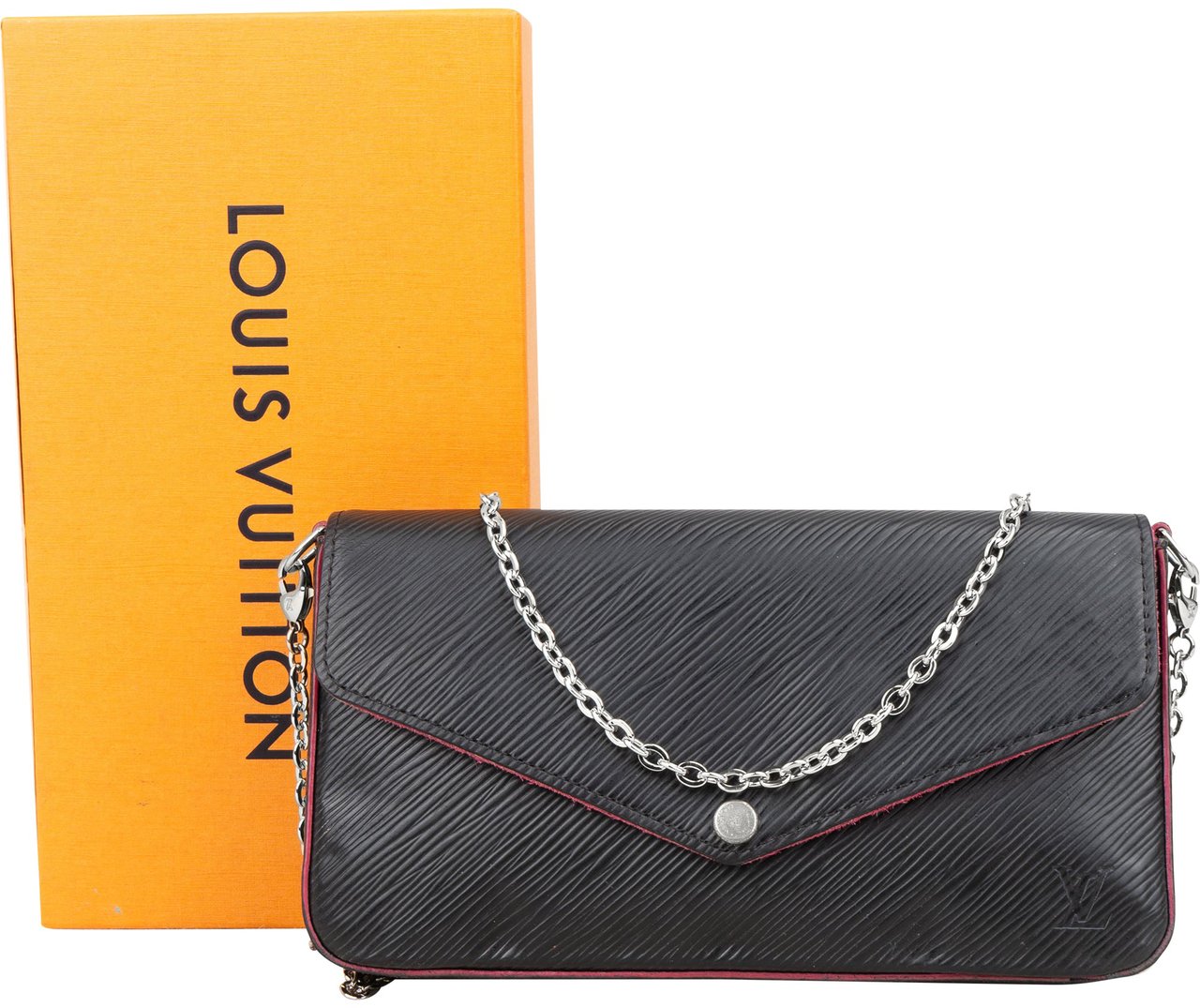 Louis Vuitton Louis Vuitton Noir Epi Leather Pochette Felicie Crossbody Bag Zwart