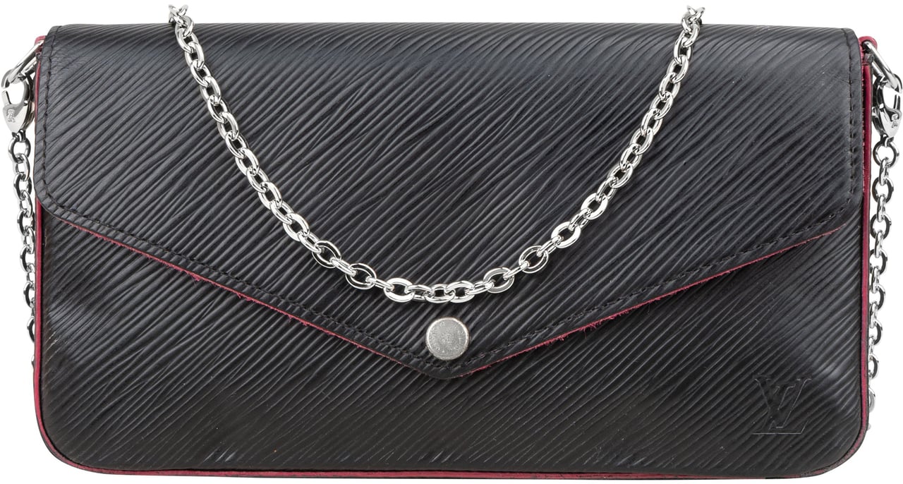 Louis Vuitton Louis Vuitton Noir Epi Leather Pochette Felicie Crossbody Bag Zwart