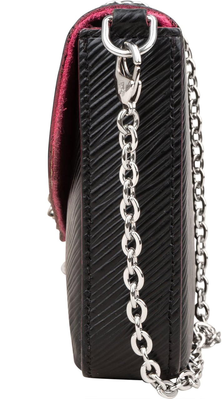 Louis Vuitton Louis Vuitton Noir Epi Leather Pochette Felicie Crossbody Bag Zwart