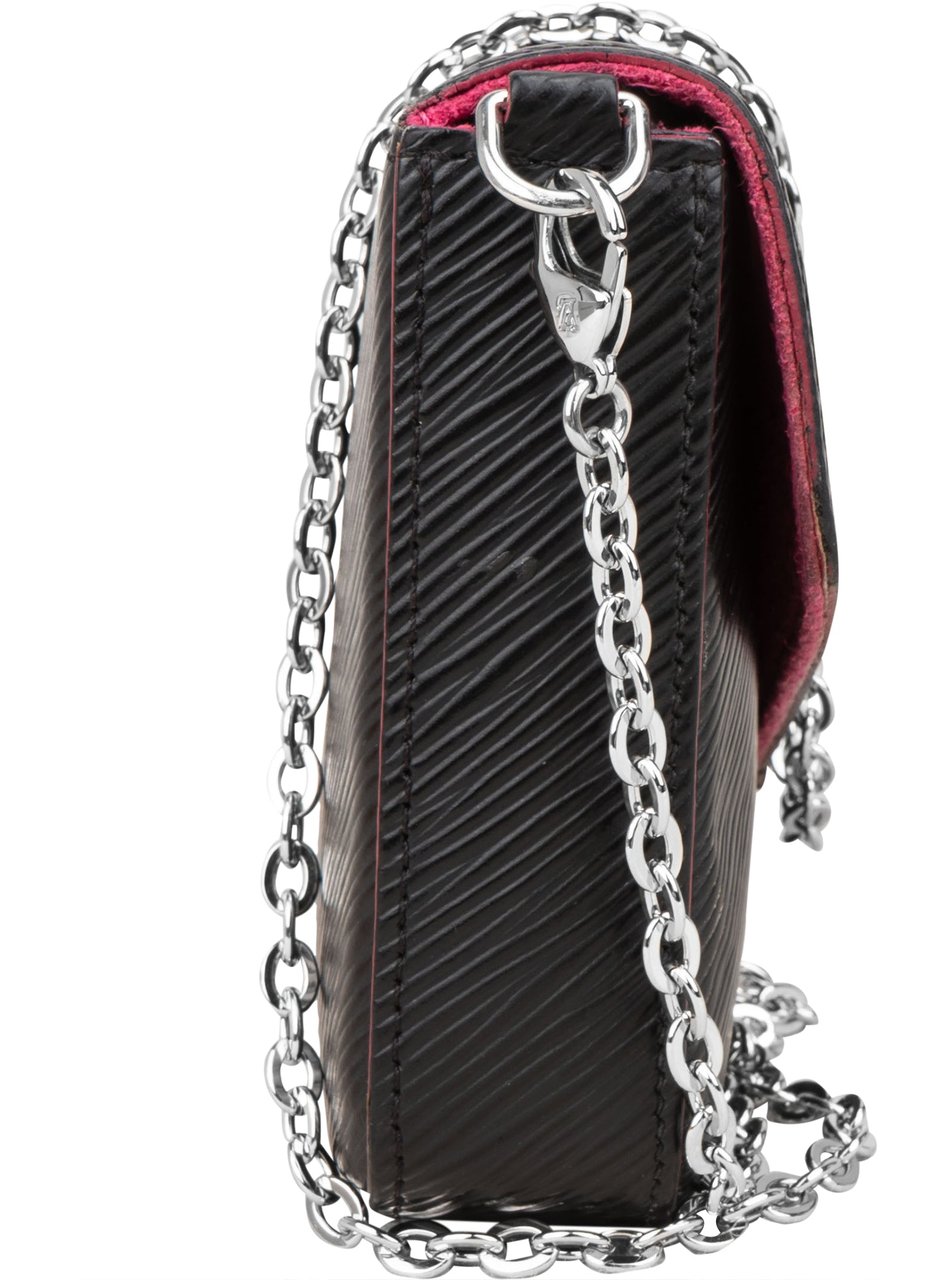 Louis Vuitton Louis Vuitton Noir Epi Leather Pochette Felicie Crossbody Bag Zwart