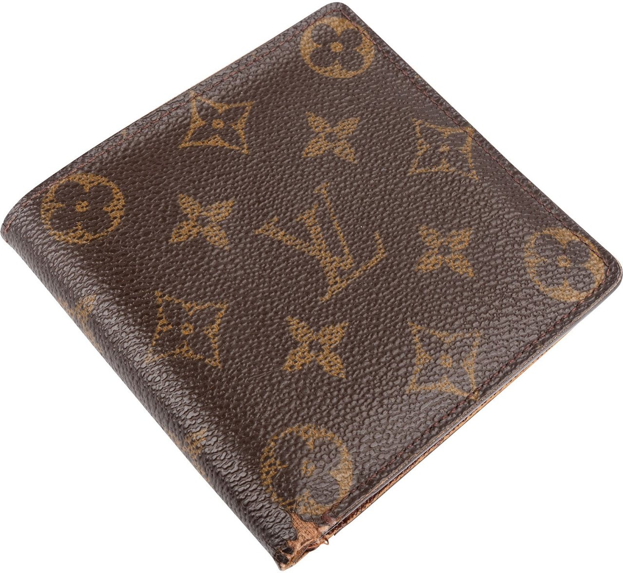 Louis Vuitton Louis Vuitton Canvas Monogram Marco Wallet Bruin