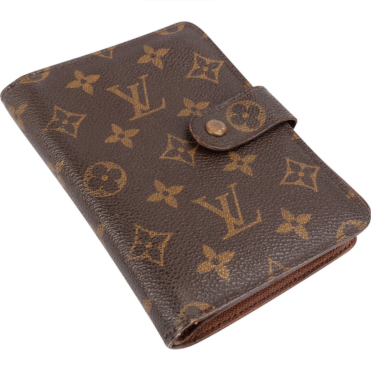 Louis Vuitton Canvas Monogram Porto Papier Zip Wallet Bruin