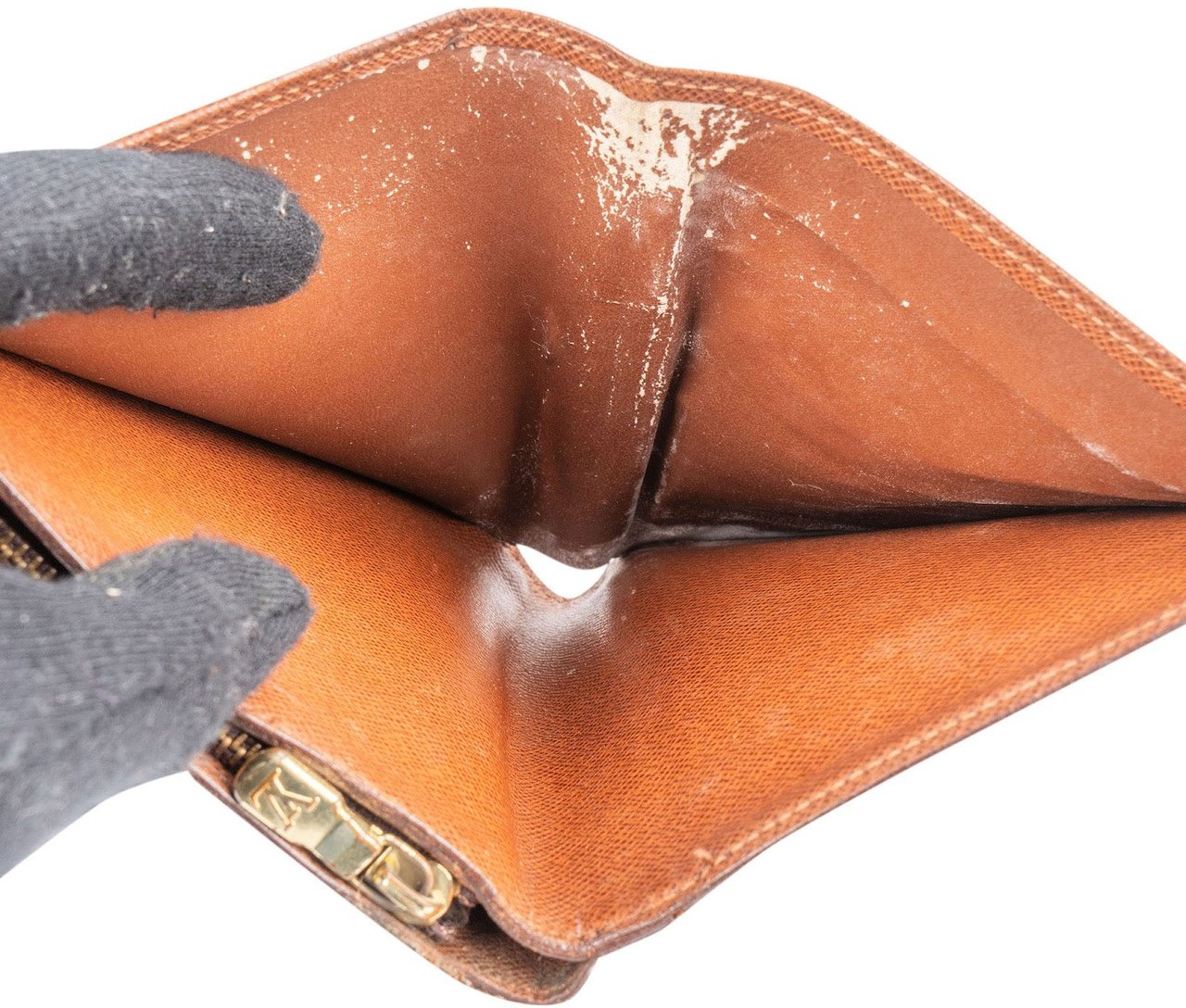 Louis Vuitton Canvas Monogram Porto Papier Zip Wallet Bruin