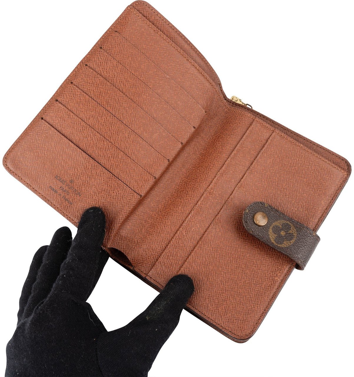 Louis Vuitton Canvas Monogram Porto Papier Zip Wallet Bruin
