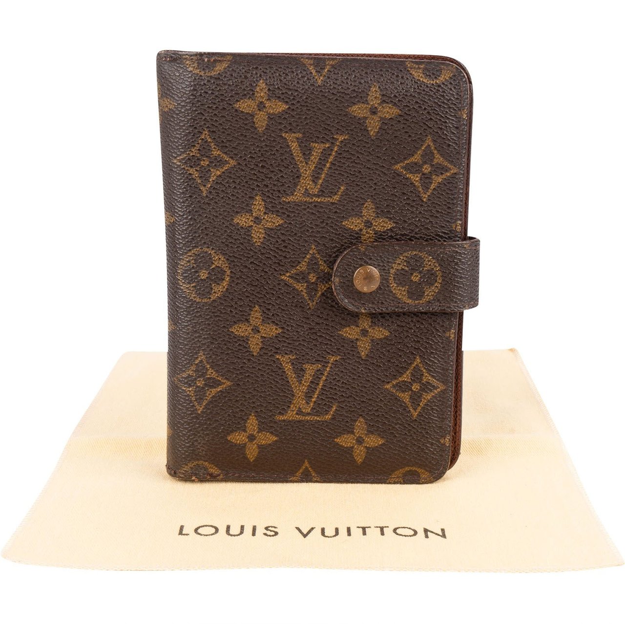 Louis Vuitton Canvas Monogram Porto Papier Zip Wallet Bruin