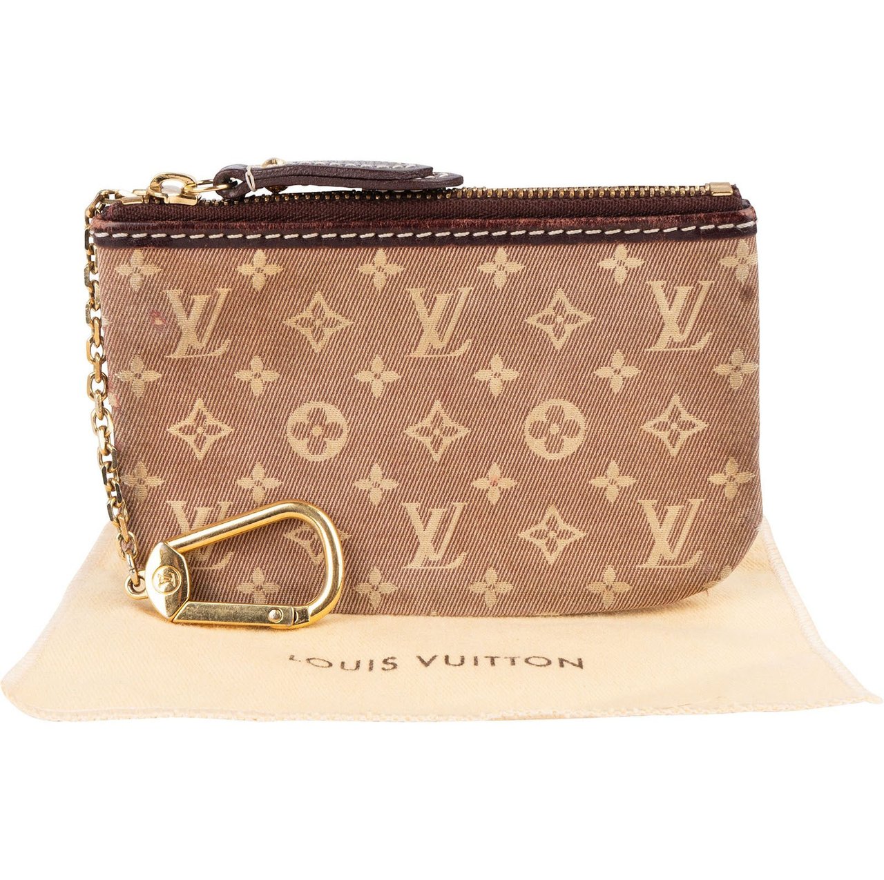 Louis Vuitton Louis Vuitton Monogram Mini Lin Key Pouch Maroon