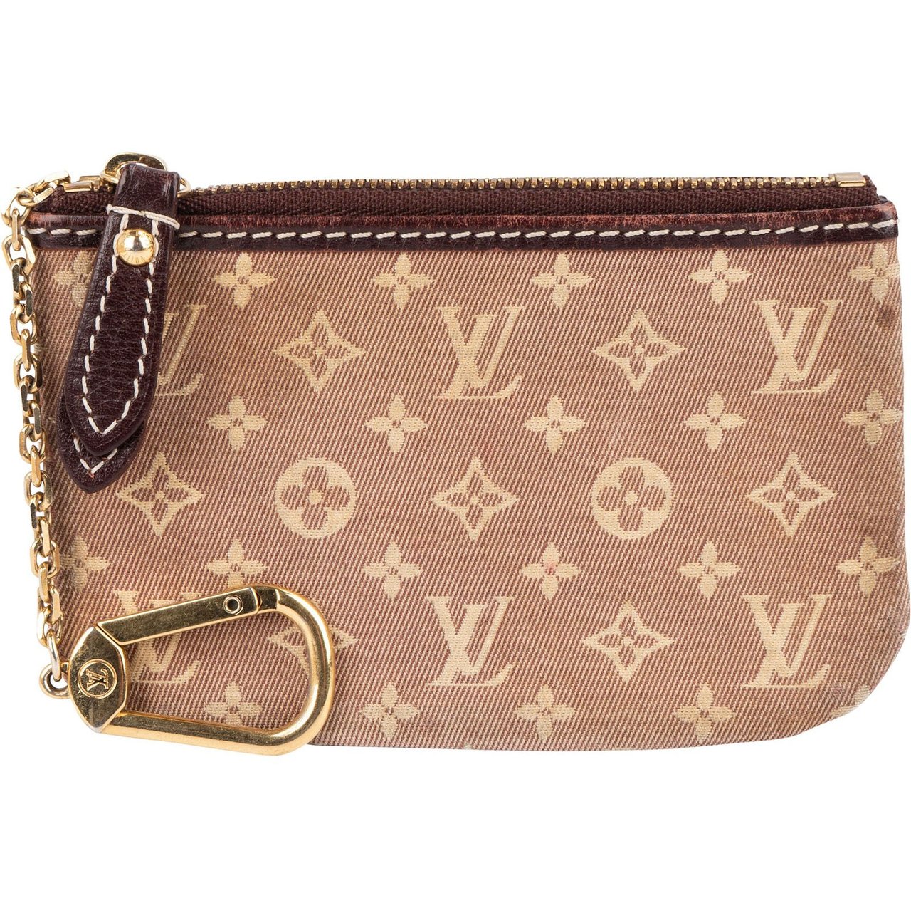 Louis Vuitton Louis Vuitton Monogram Mini Lin Key Pouch Maroon