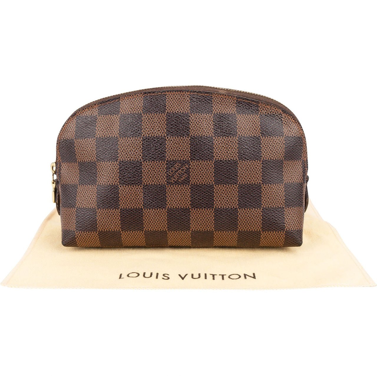 Louis Vuitton Louis Vuitton Monogram Damier Ebene Cosmetic Pouch PM Bruin
