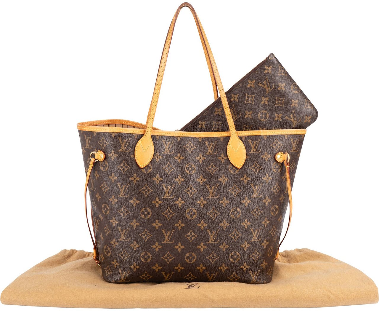 Louis Vuitton Monogram Canvas Neverfull MM Shoulder Bag Bruin