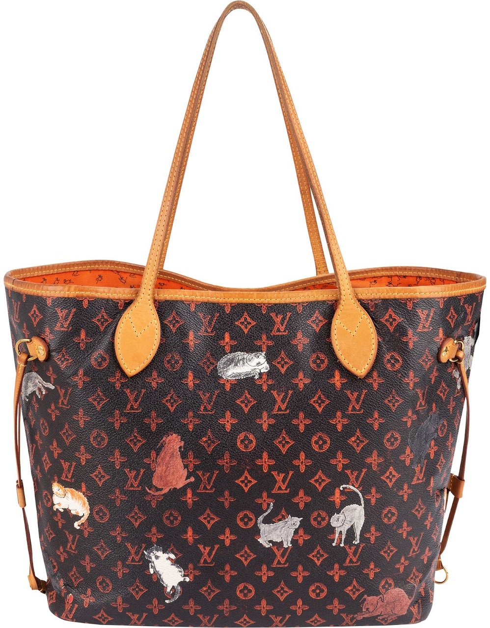 Louis Vuitton Louis Vuitton Limited Monogram Catogram Neverfull MM Shoulder Bag Zwart