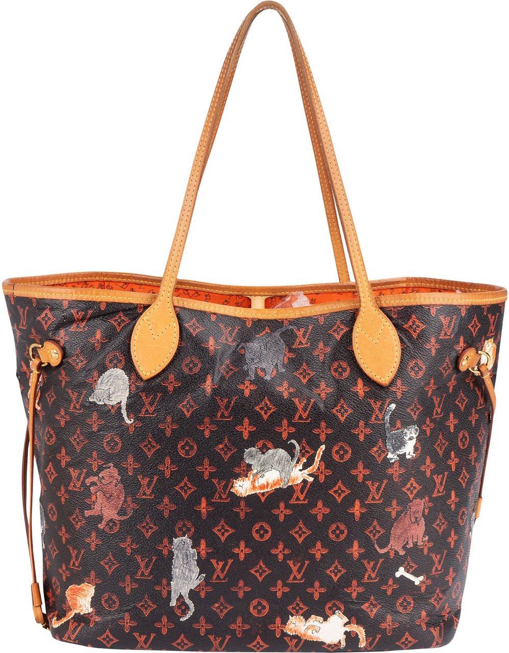 Louis Vuitton Louis Vuitton Limited Monogram Catogram Neverfull MM Shoulder Bag Zwart