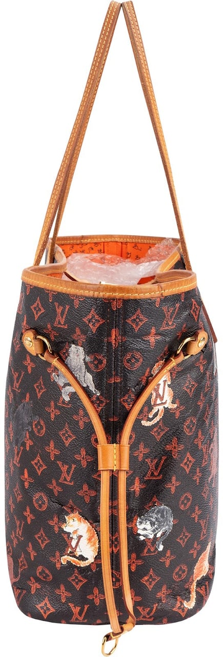 Louis Vuitton Louis Vuitton Limited Monogram Catogram Neverfull MM Shoulder Bag Zwart