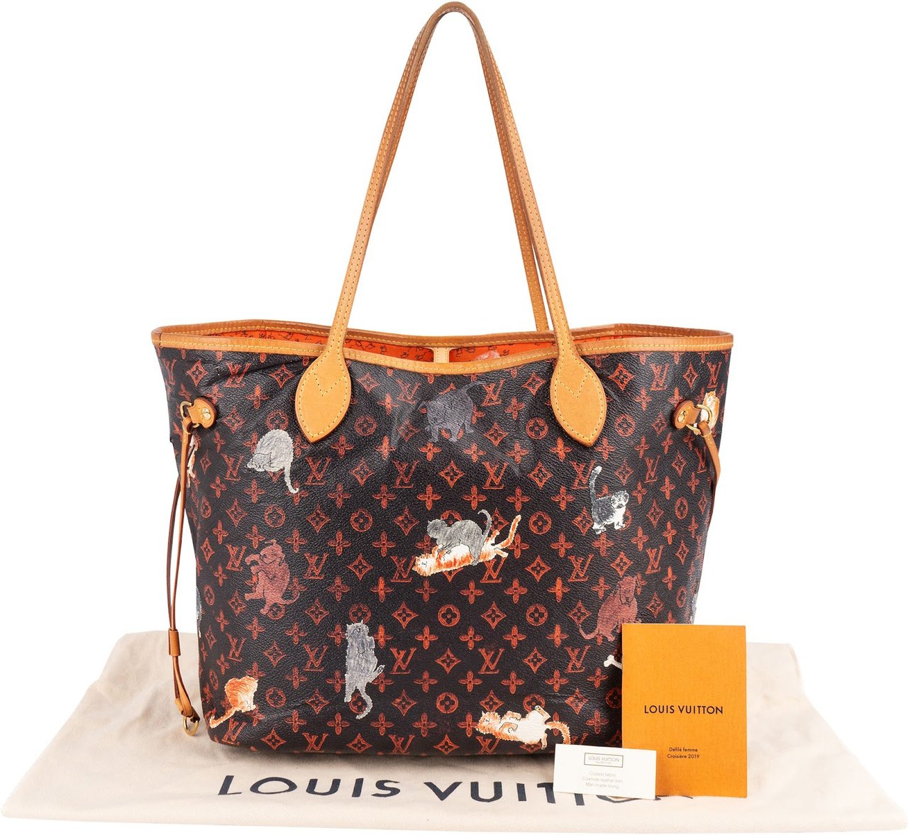 Louis Vuitton Louis Vuitton Limited Monogram Catogram Neverfull MM Shoulder Bag Zwart