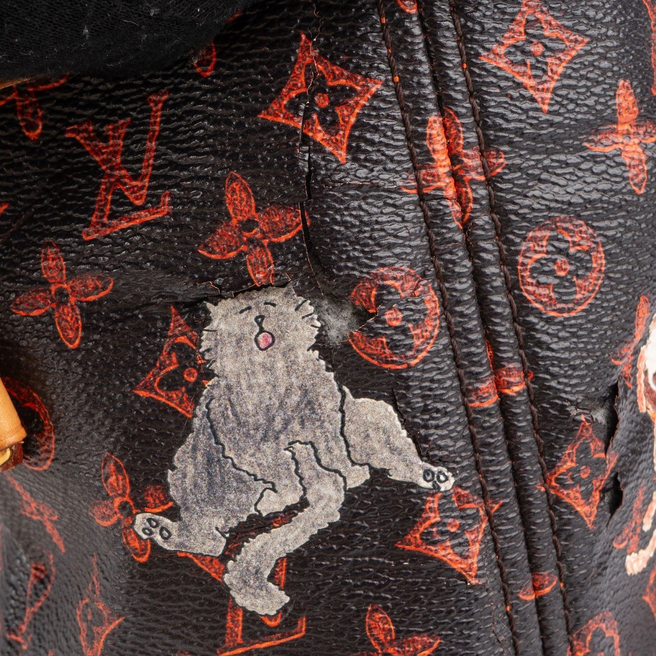 Louis Vuitton Louis Vuitton Limited Monogram Catogram Neverfull MM Shoulder Bag Zwart