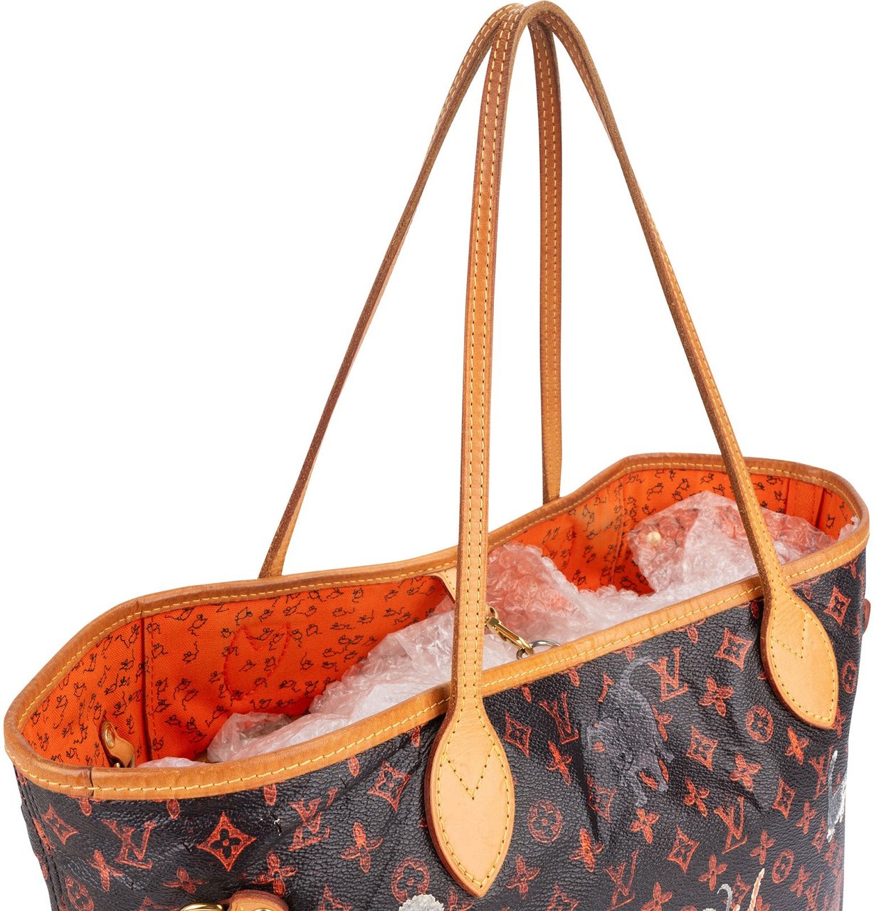 Louis Vuitton Louis Vuitton Limited Monogram Catogram Neverfull MM Shoulder Bag Zwart