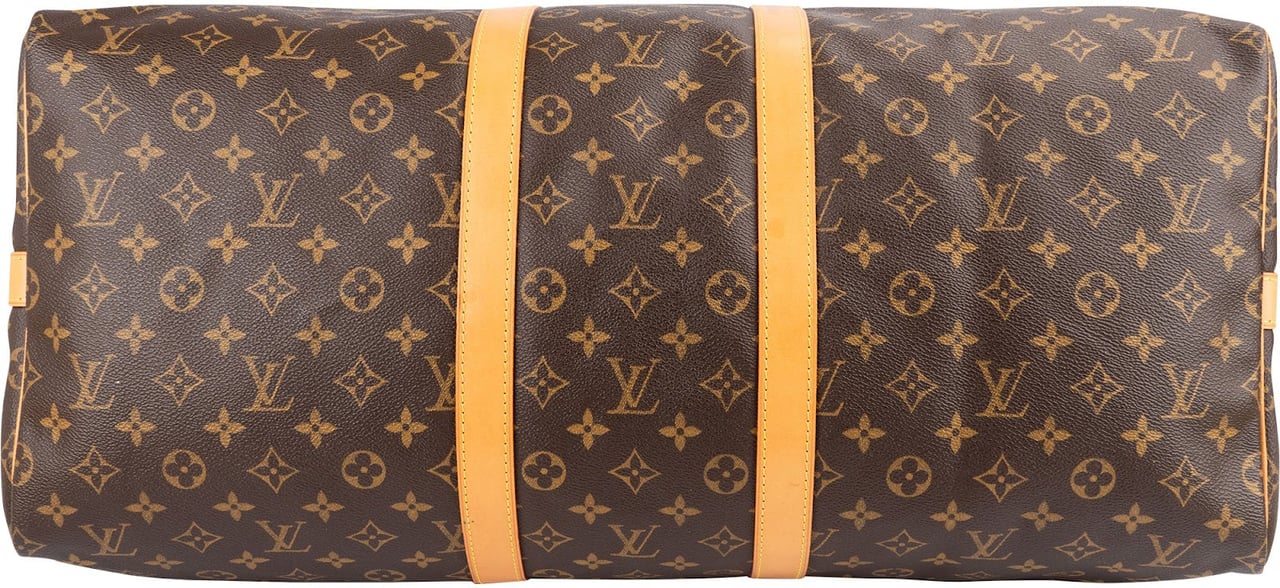 Louis Vuitton Monogram Canvas Keepall 55 Bandoulière Travel Bag Bruin