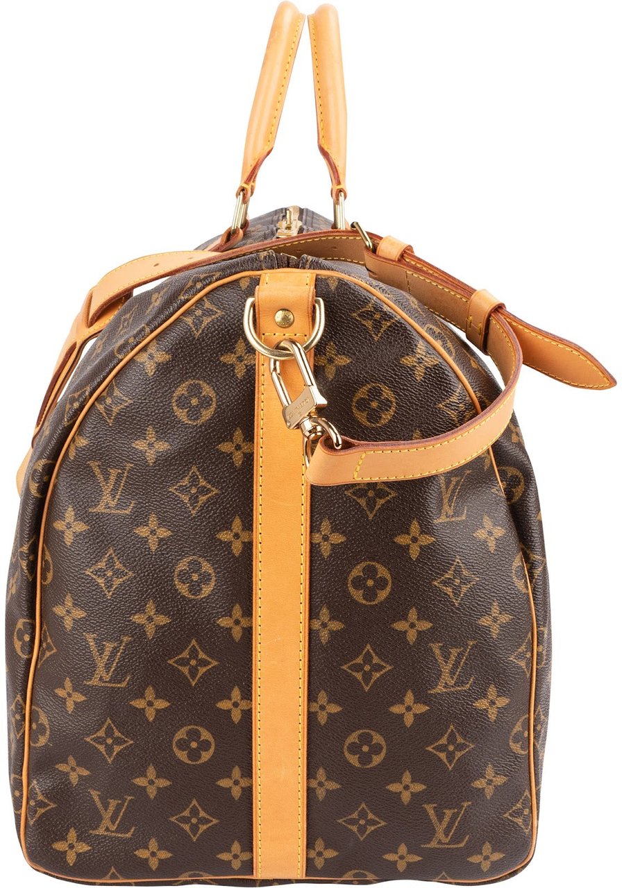 Louis Vuitton Monogram Canvas Keepall 55 Bandoulière Travel Bag Bruin