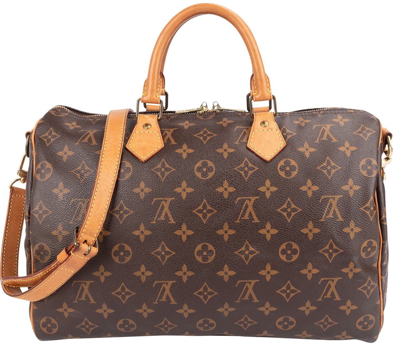 Louis Vuitton Louis Vuitton Monogram Canvas Speedy 35 Bandoulière Handbag Bruin