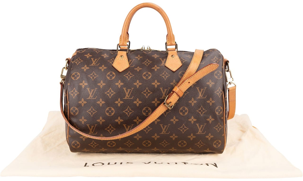 Louis Vuitton Louis Vuitton Monogram Canvas Speedy 35 Bandoulière Handbag Bruin