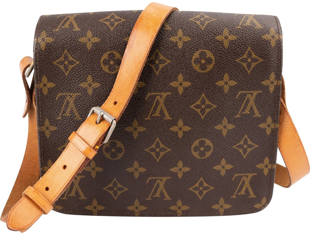 Louis Vuitton Louis Vuitton Monogram Canvas Cartouchiere MM Crossbody Bag Bruin