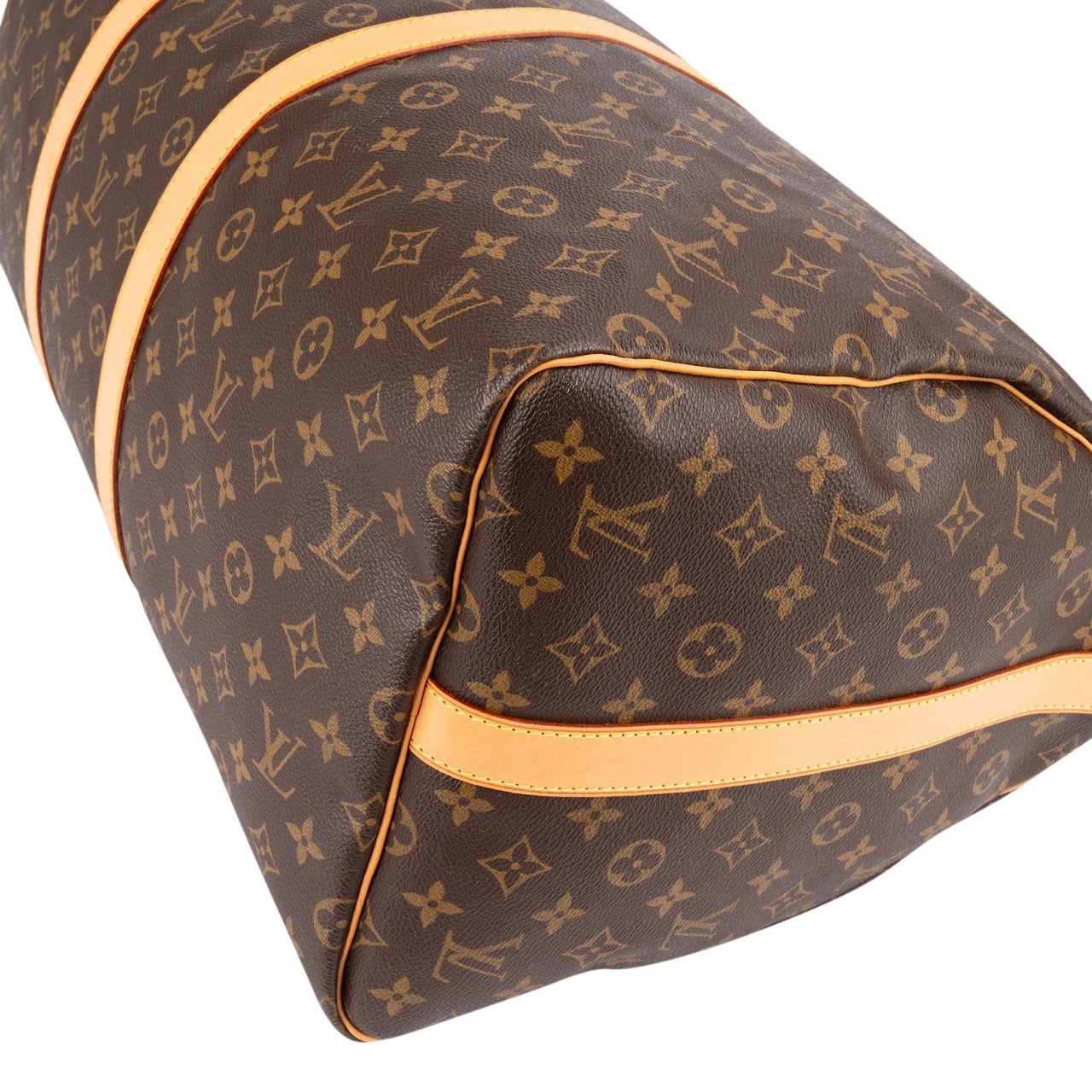 Louis Vuitton Monogram Canvas Keepall 55 Bandoulière Travel Bag Bruin