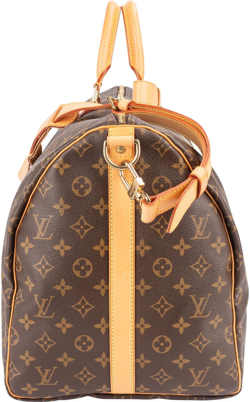 Louis Vuitton Monogram Canvas Keepall 55 Bandoulière Travel Bag Bruin