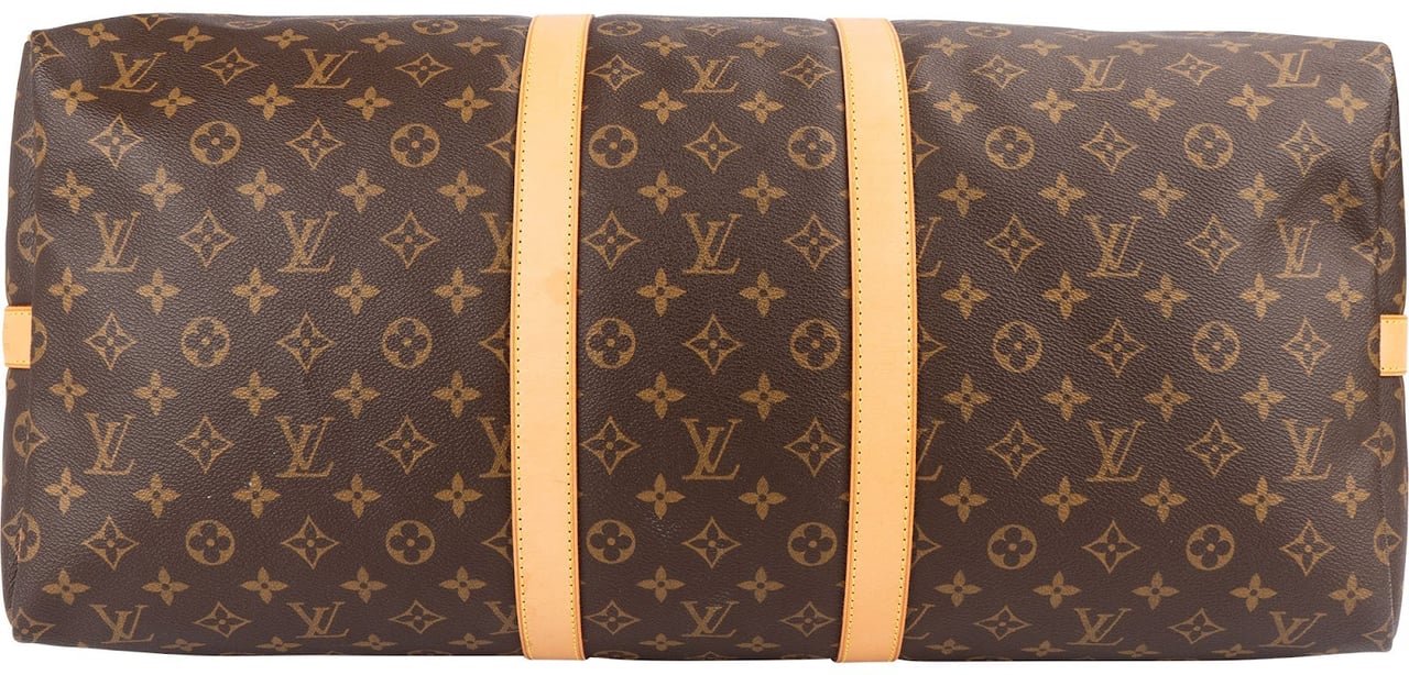 Louis Vuitton Monogram Canvas Keepall 55 Bandoulière Travel Bag Bruin