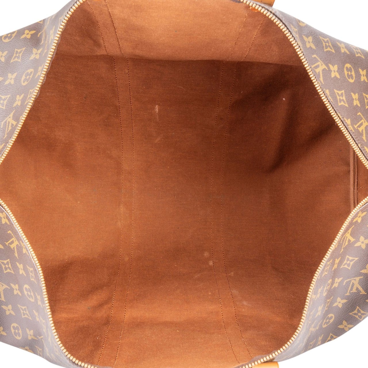 Louis Vuitton Monogram Canvas Keepall 60 Bandoulière Travel Bag Bruin