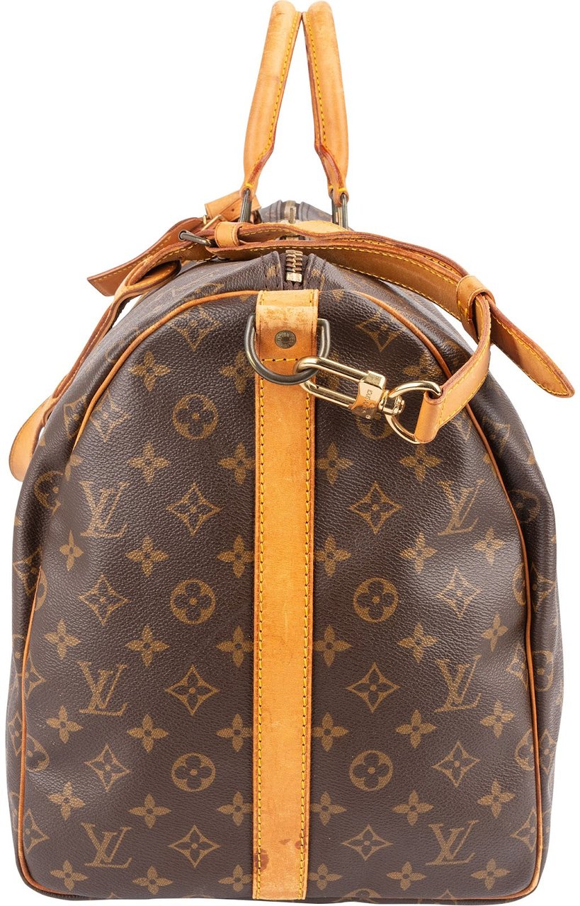 Louis Vuitton Monogram Canvas Keepall 55 Bandoulière Travel Bag Bruin