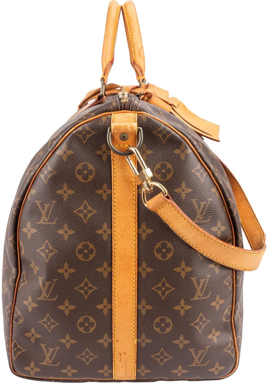 Louis Vuitton Monogram Canvas Keepall 55 Bandoulière Travel Bag Bruin