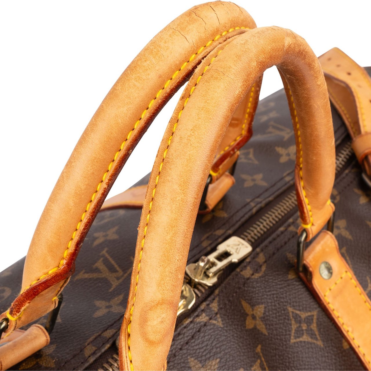 Louis Vuitton Monogram Canvas Keepall 55 Bandoulière Travel Bag Bruin