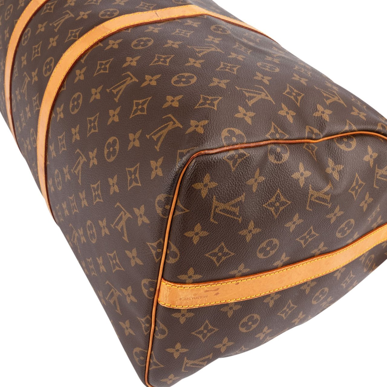 Louis Vuitton Monogram Canvas Keepall 55 Bandoulière Travel Bag Bruin