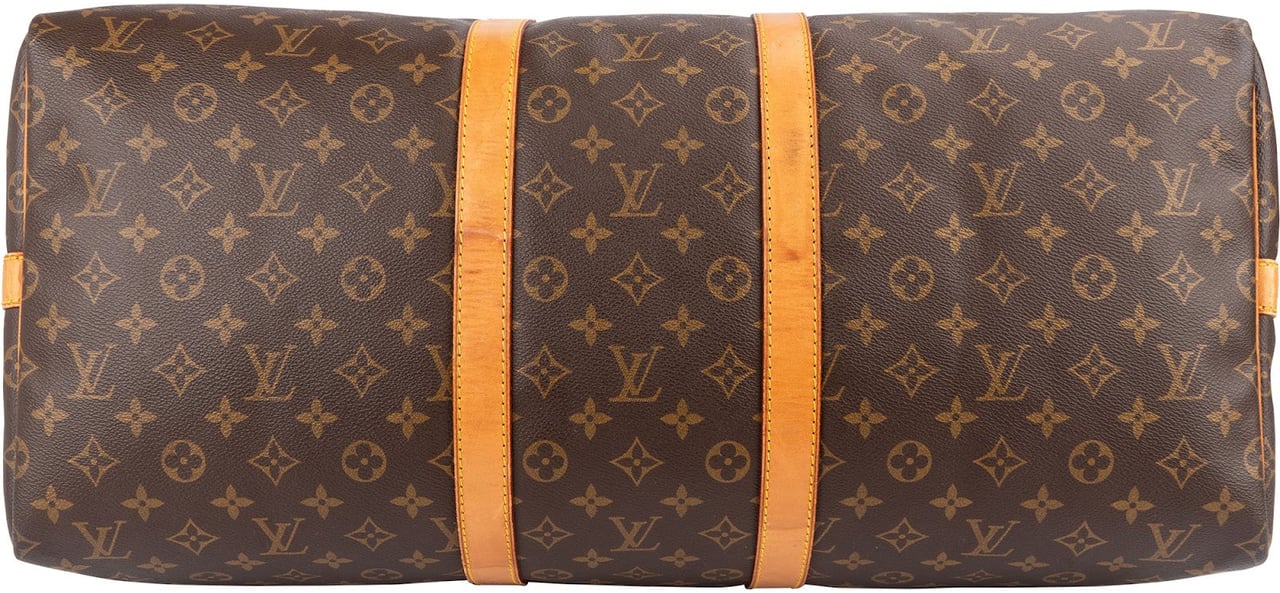 Louis Vuitton Monogram Canvas Keepall 55 Bandoulière Travel Bag Bruin