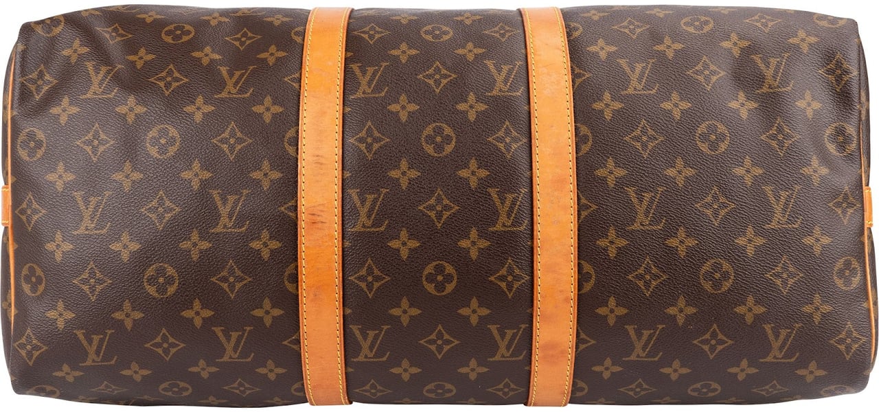 Louis Vuitton Monogram Canvas Keepall 50 Bandoulière Travel Bag Bruin