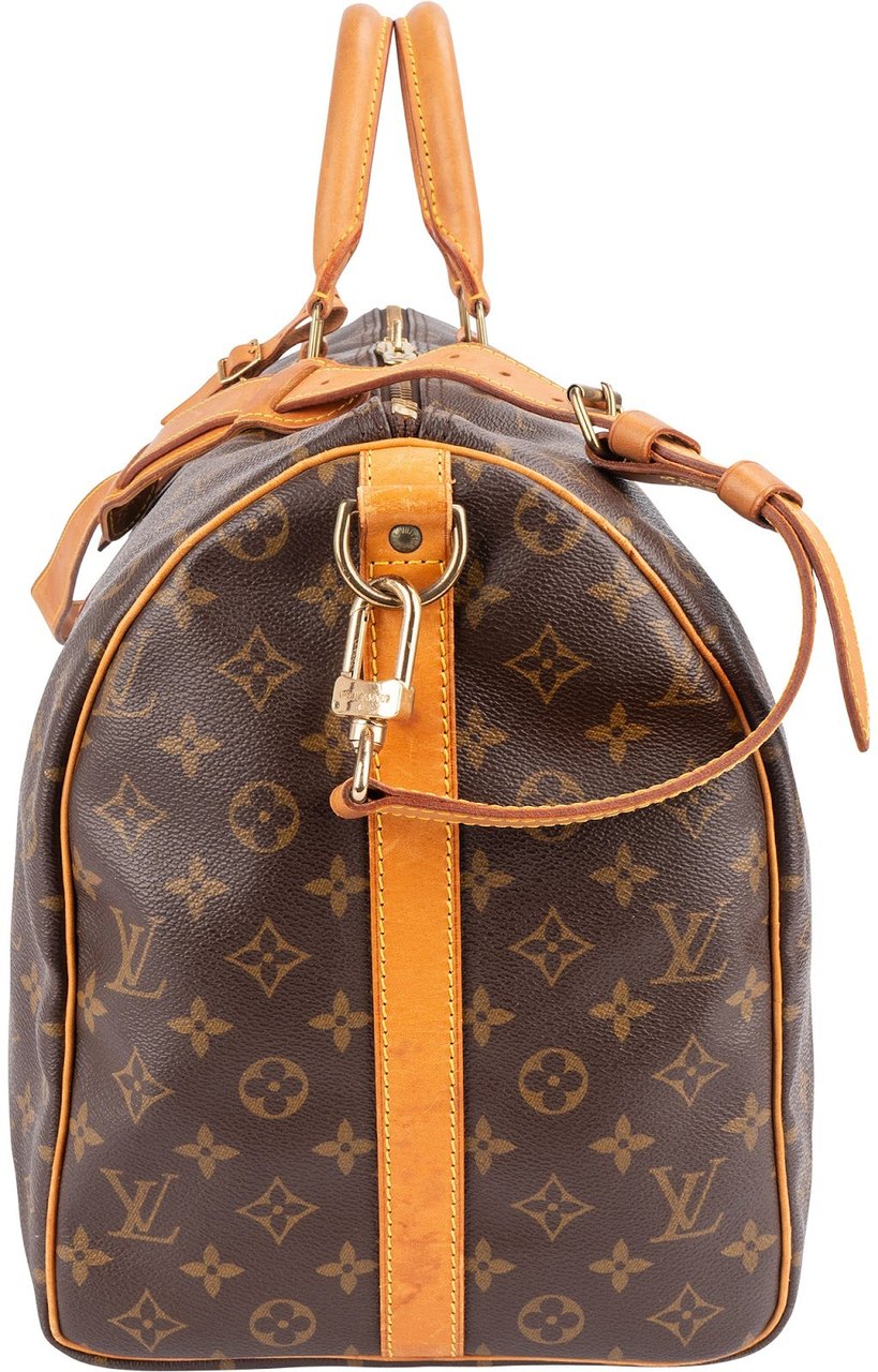 Louis Vuitton Monogram Canvas Keepall 50 Bandoulière Travel Bag Bruin