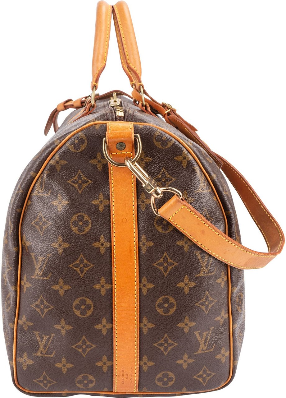 Louis Vuitton Monogram Canvas Keepall 50 Bandoulière Travel Bag Bruin