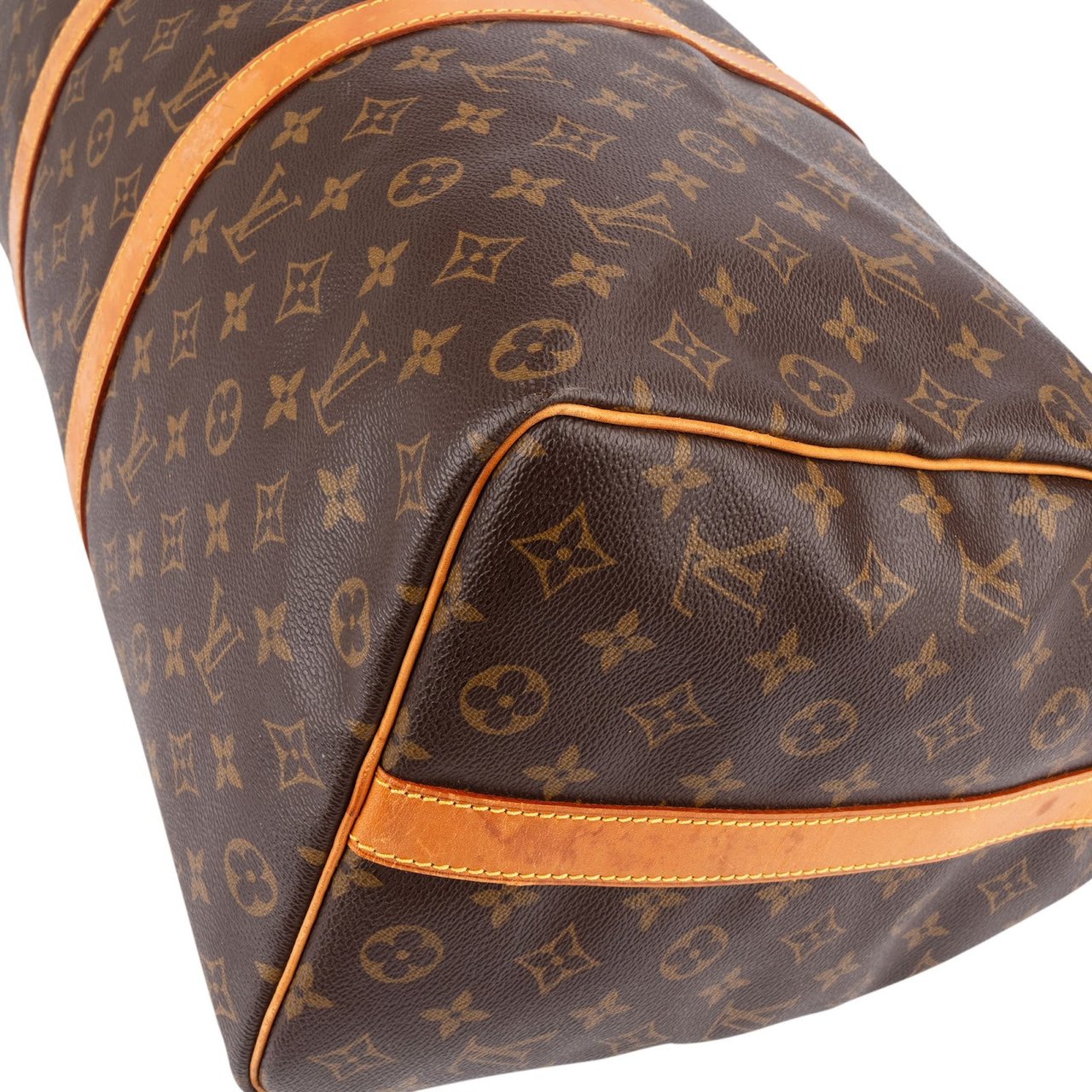 Louis Vuitton Monogram Canvas Keepall 50 Bandoulière Travel Bag Bruin
