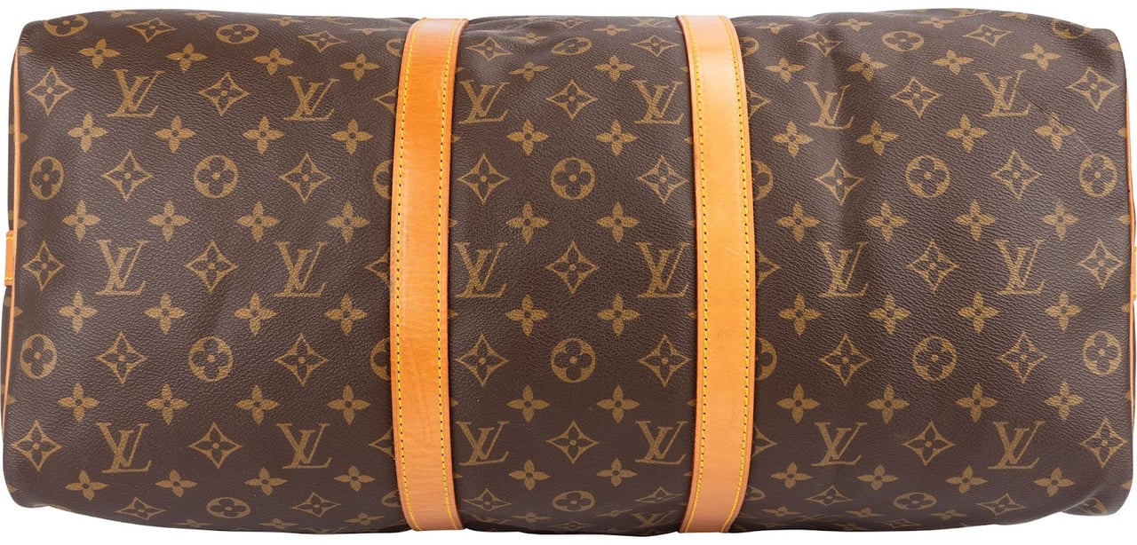 Louis Vuitton Monogram Canvas Keepall 50 Bandoulière Travel Bag Bruin