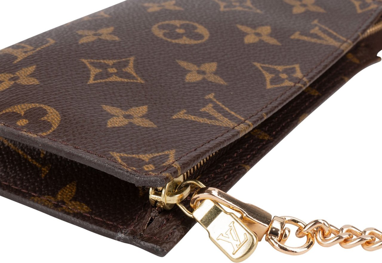 Louis Vuitton Monogram Canvas Bucket Pochette Accessoires Shoulder Bag Bruin