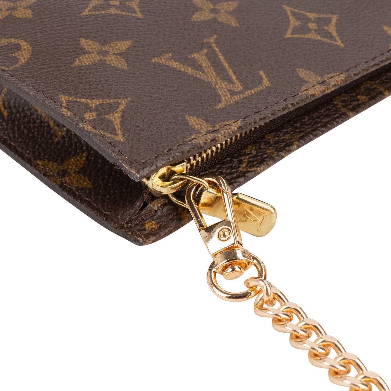 Louis Vuitton Monogram Canvas Bucket Pochette Accessoires Shoulder Bag Bruin