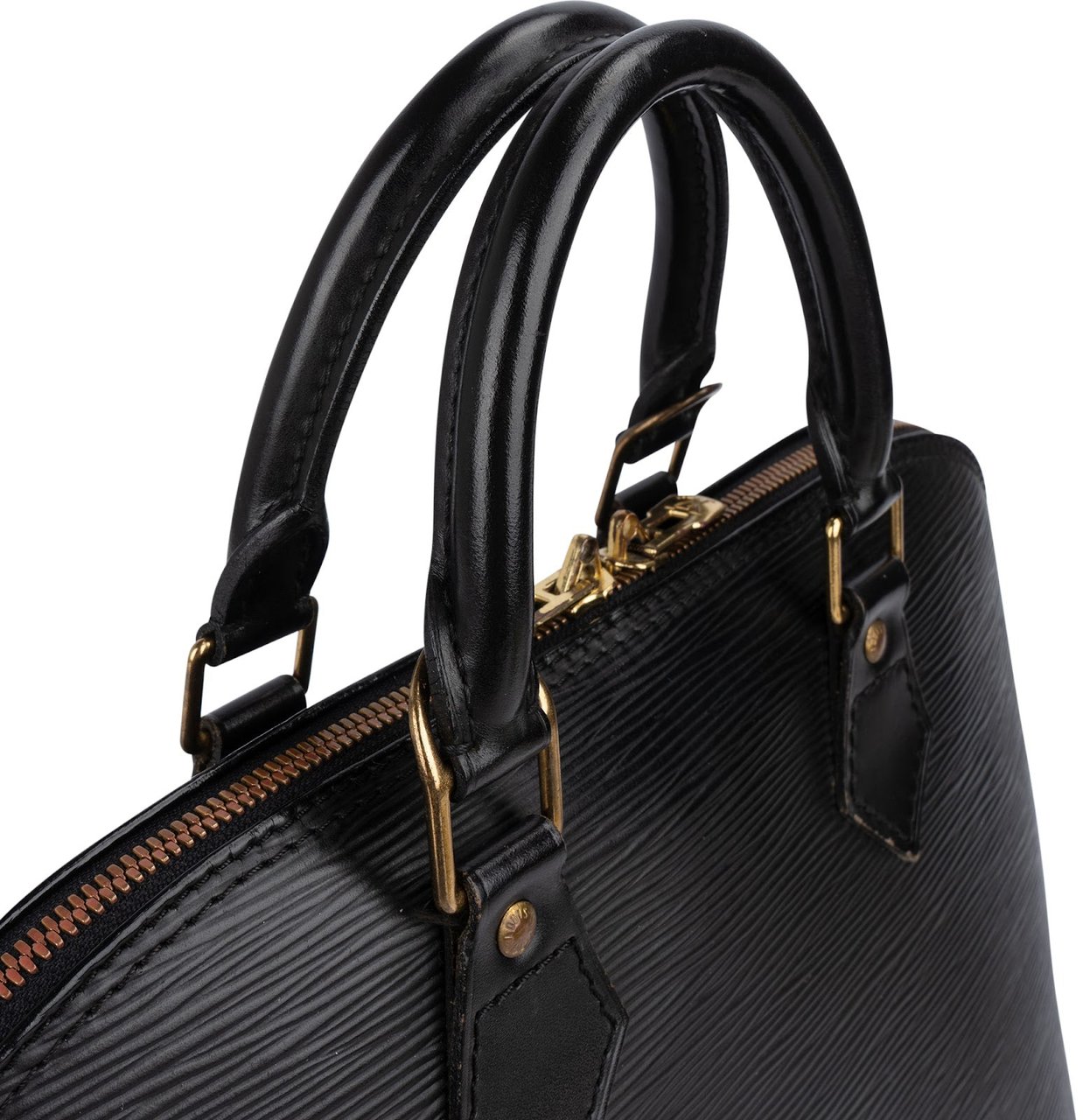 Louis Vuitton Louis Vuitton Noir Epi Leather Alma PM Handbag Zwart