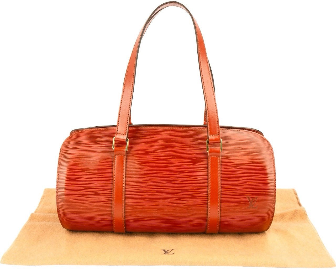 Louis Vuitton Louis Vuitton Cognac Epi Leather Soufflot Handbag Bruin